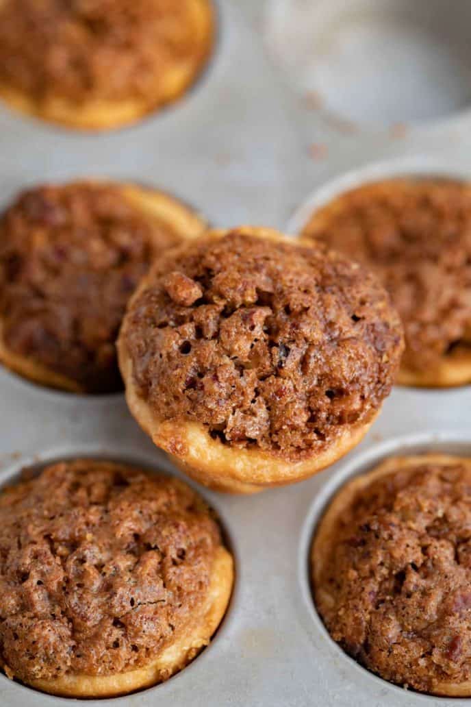 Pecan Tassies in mini muffin pan