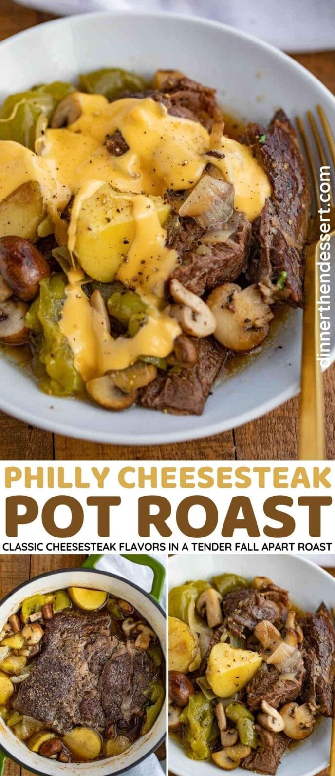 Philly Cheesesteak Pot Roast Collage