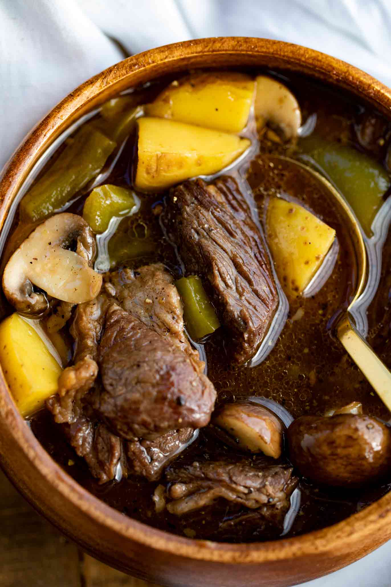 Philly Cheesesteak Beef Stew Dinner, then Dessert