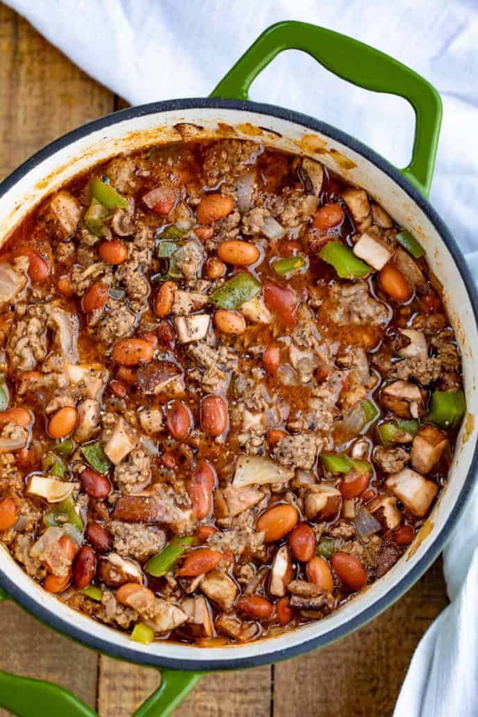 Philly Cheesesteak Chili (Philly Chili) - Dinner, then Dessert