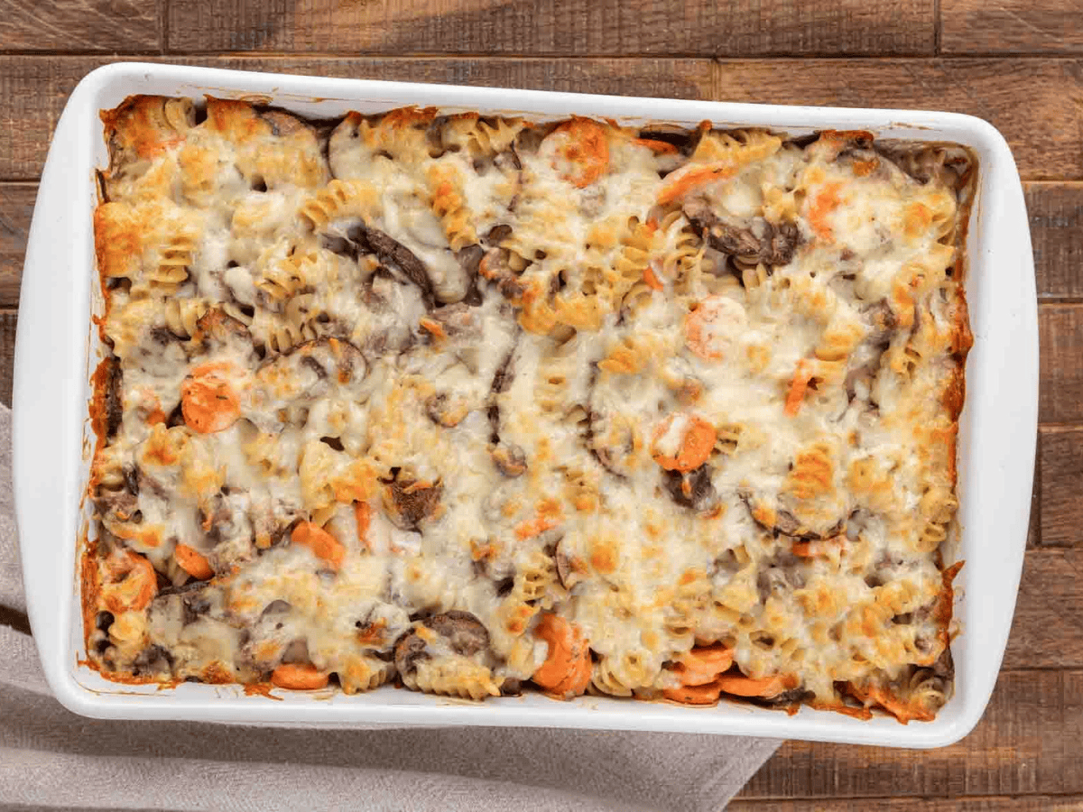 Top View of casserole in baking dish