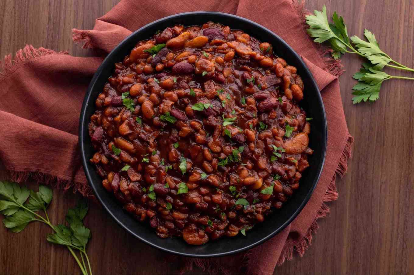 Baked Beans in serving bowl