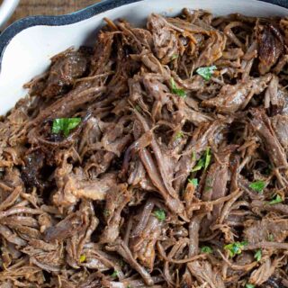 Marinated beef in a pot