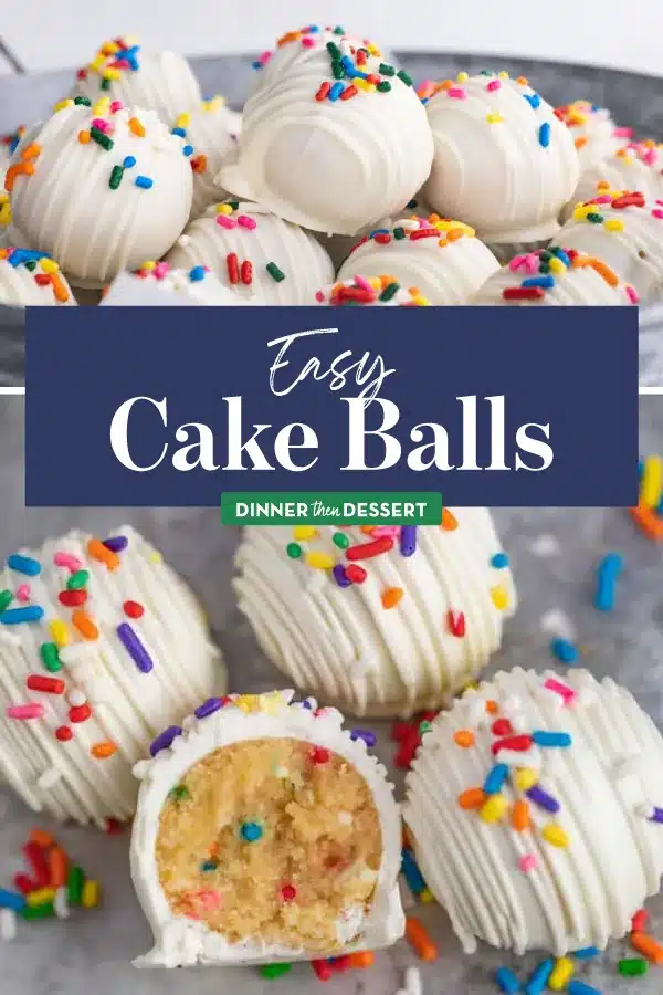 Balls of chocolate coated cake with sprinkles