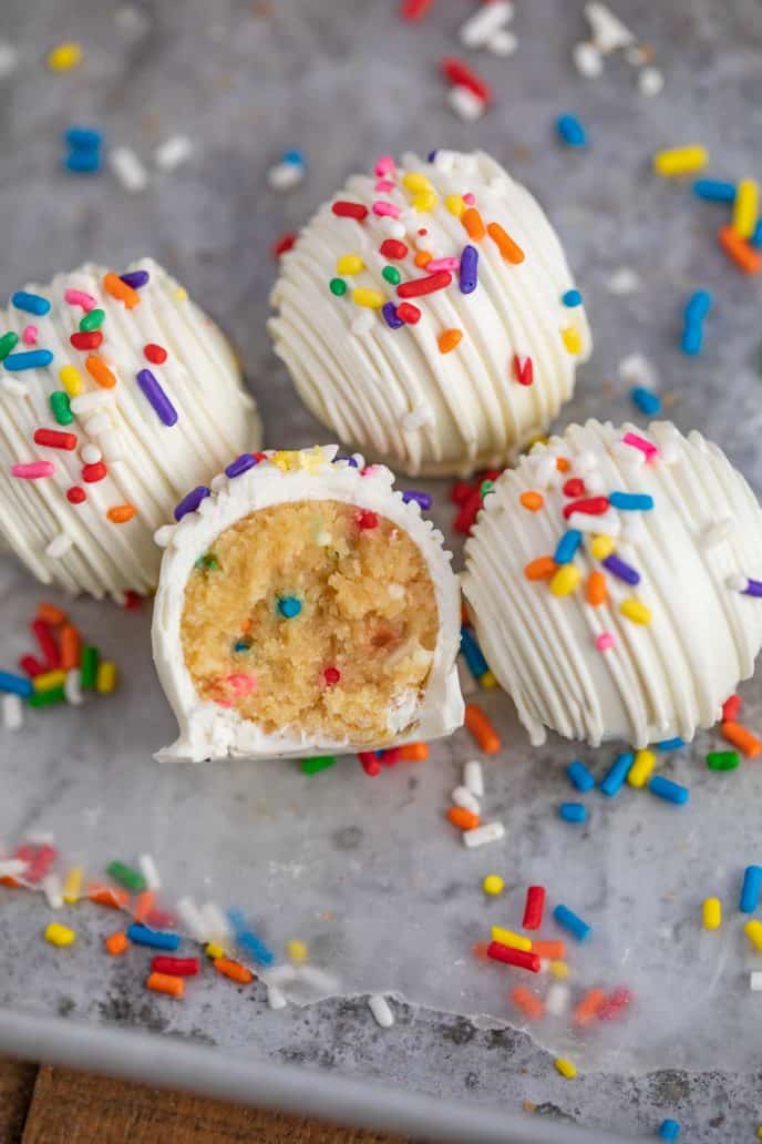 Cake Balls on baking sheet