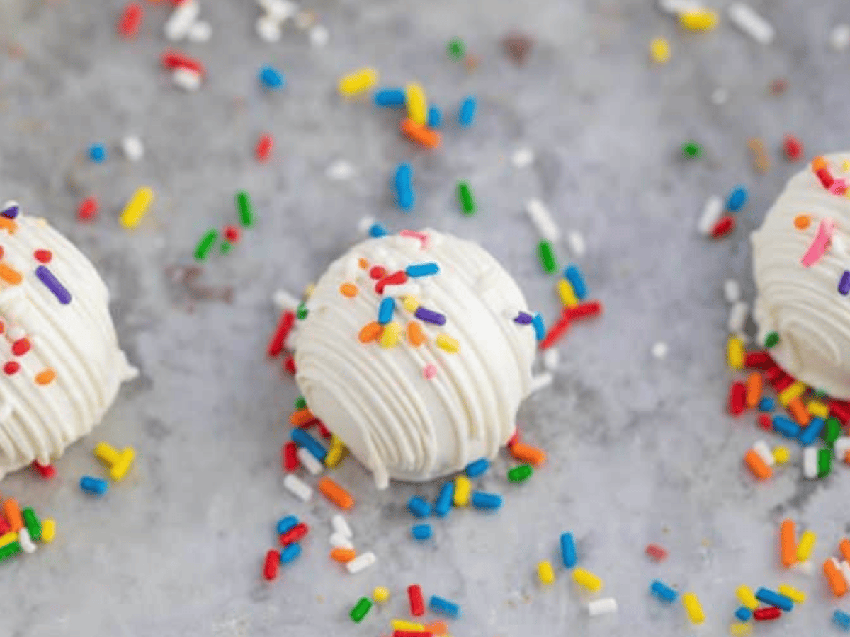 View of ball with sprinkles