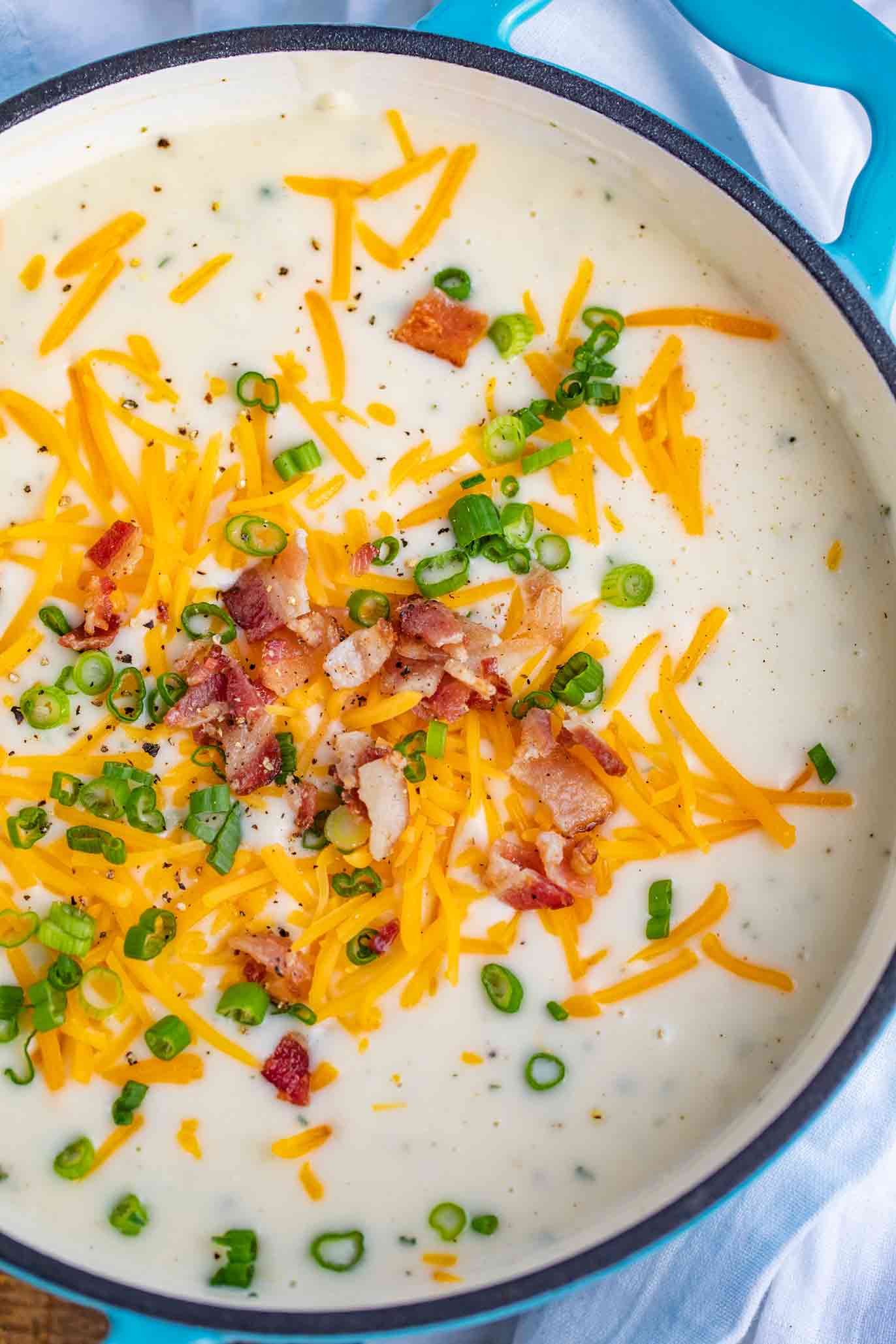 Cheesy Bacon Ranch Potato Soup - Dinner, then Dessert