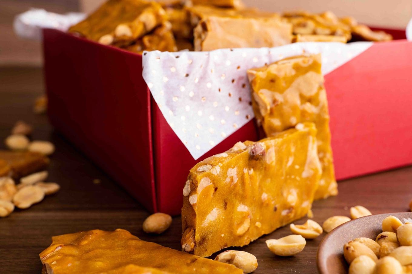 Classic Peanut Brittle in red gift box