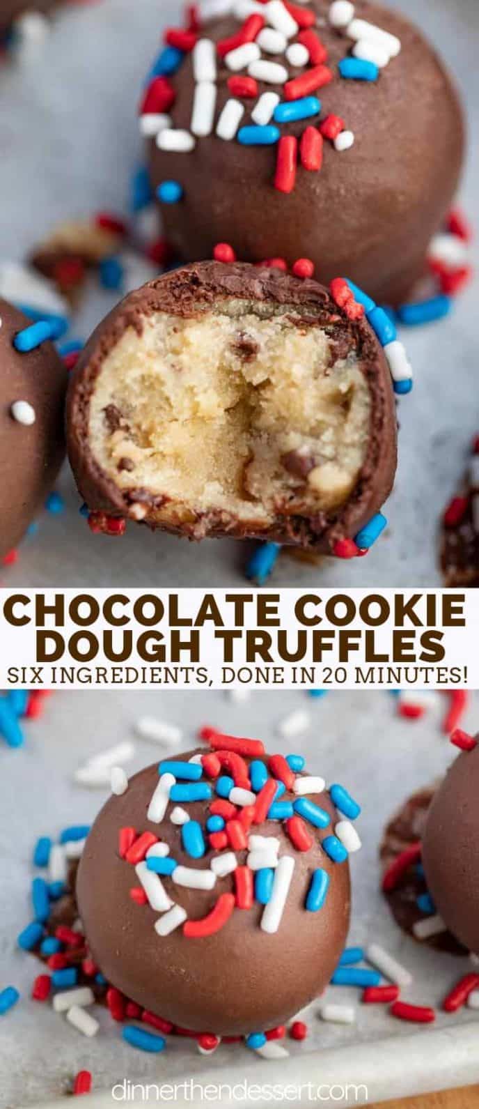 Edible Cookie Dough Chocolate Dipped Truffles