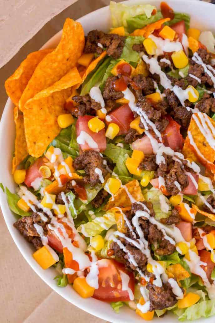 Easy Taco Salad Dinner, then Dessert