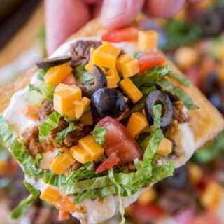 Square of taco flatbread