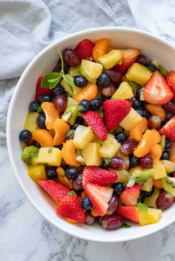 Fruit Salad combined in bowl