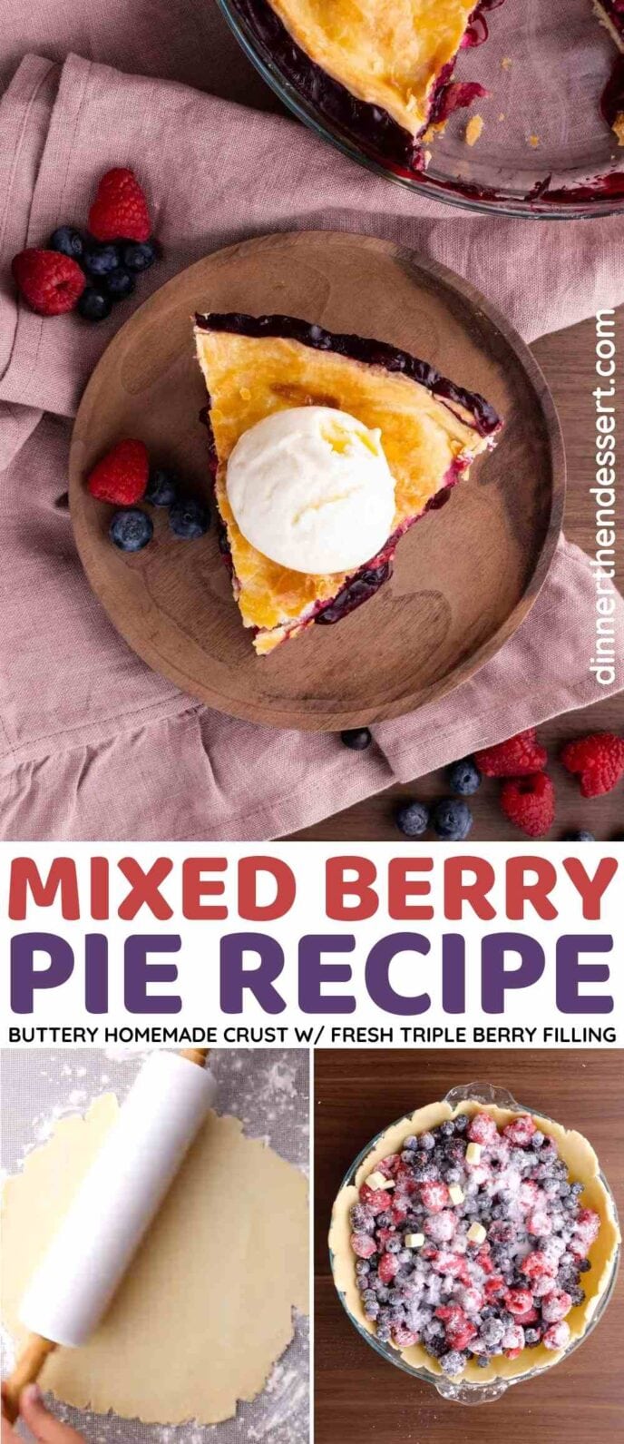 Mixed Berry Pie collage