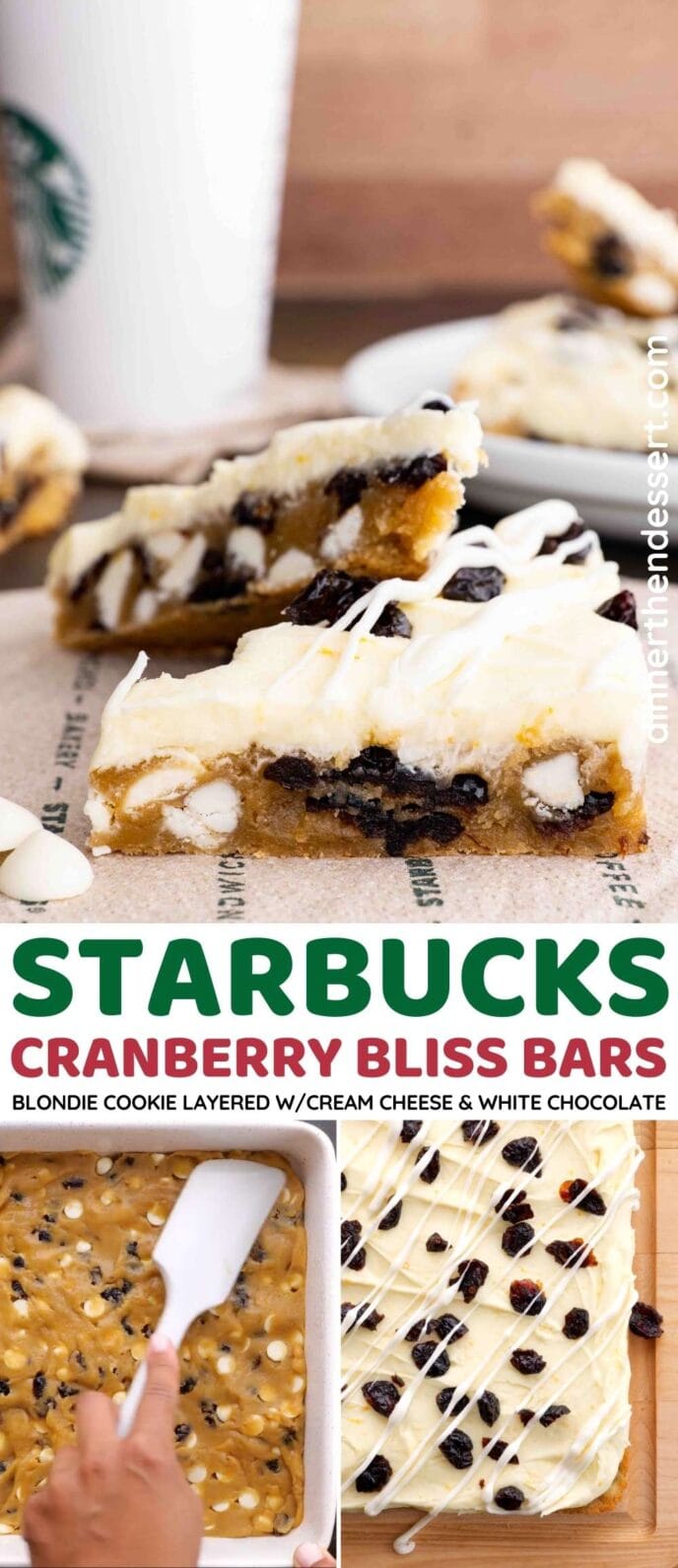 Starbucks Cranberry Bliss Bars Collage