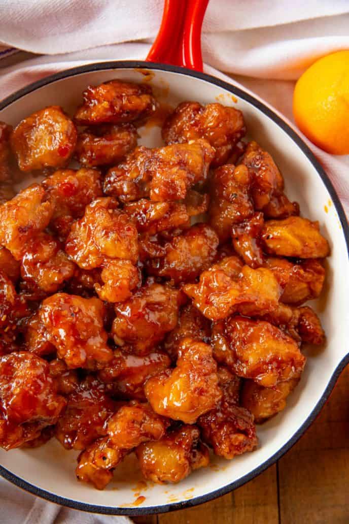Orange chicken chinese food recipes Healthier Easy Baked Orange Chicken Dinner Then Dessert