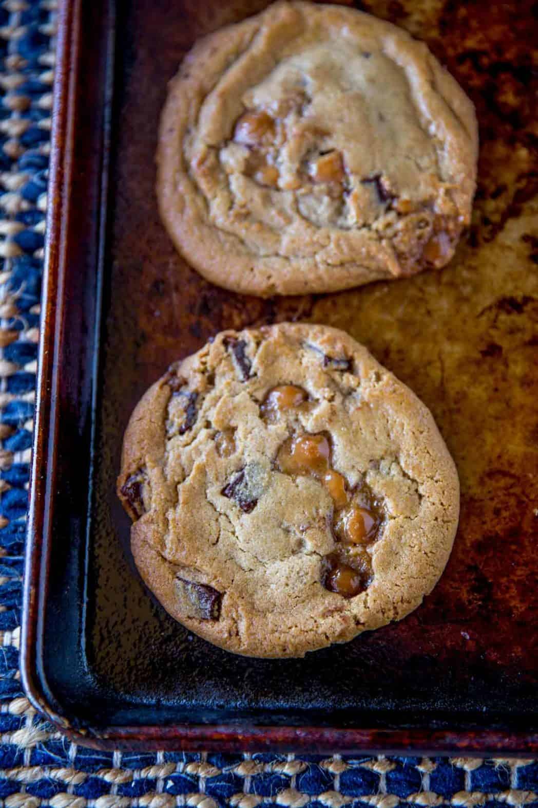 Caramel Chocolate Chip Cookies - Dinner, then Dessert