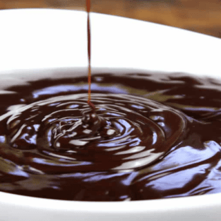 Chocolate in a white bowl
