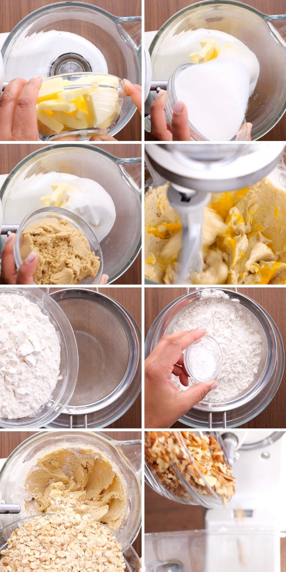 Cowboy Cookies Collage of dough prep steps