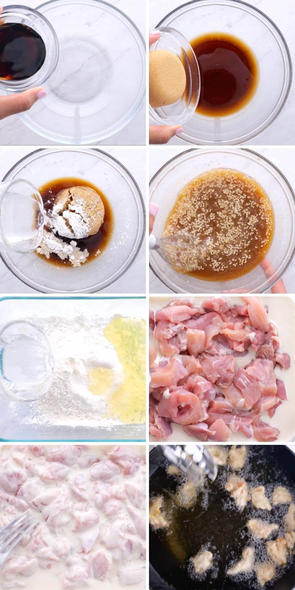 Preparing chicken sauce and batter
