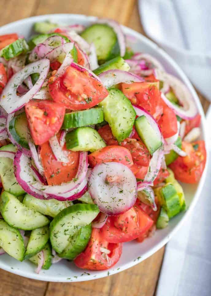 Cucumber Tomato Salad (Perfect Summer Salad!) Dinner, then Dessert