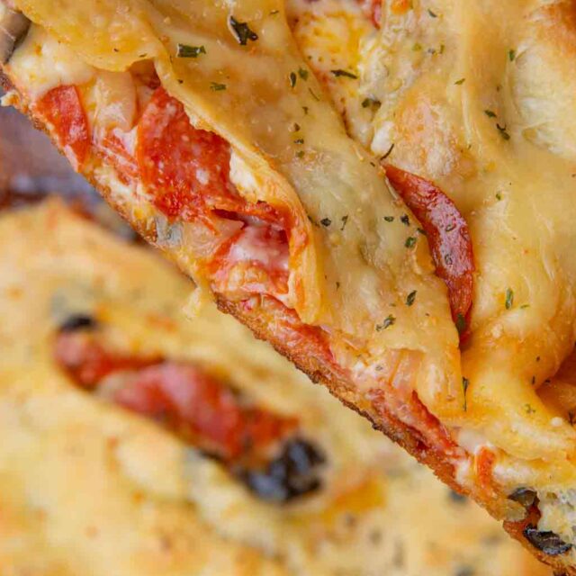 pizza pastry cut in half
