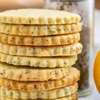 Lemon cookies stacked