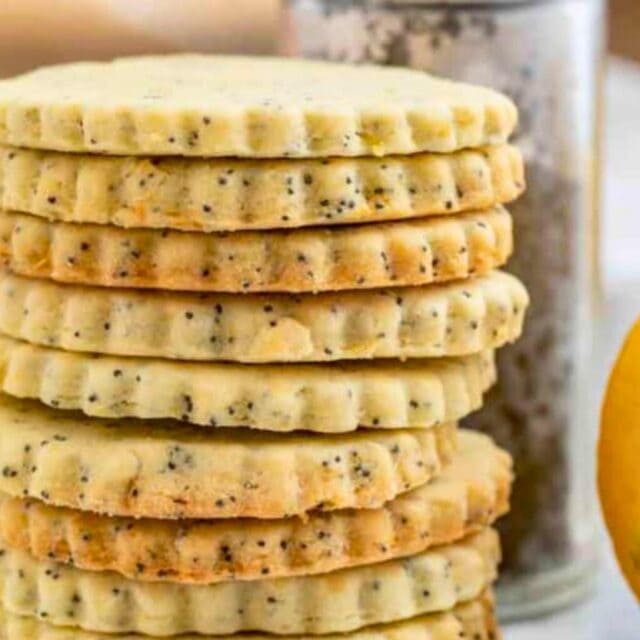 Lemon cookies stacked