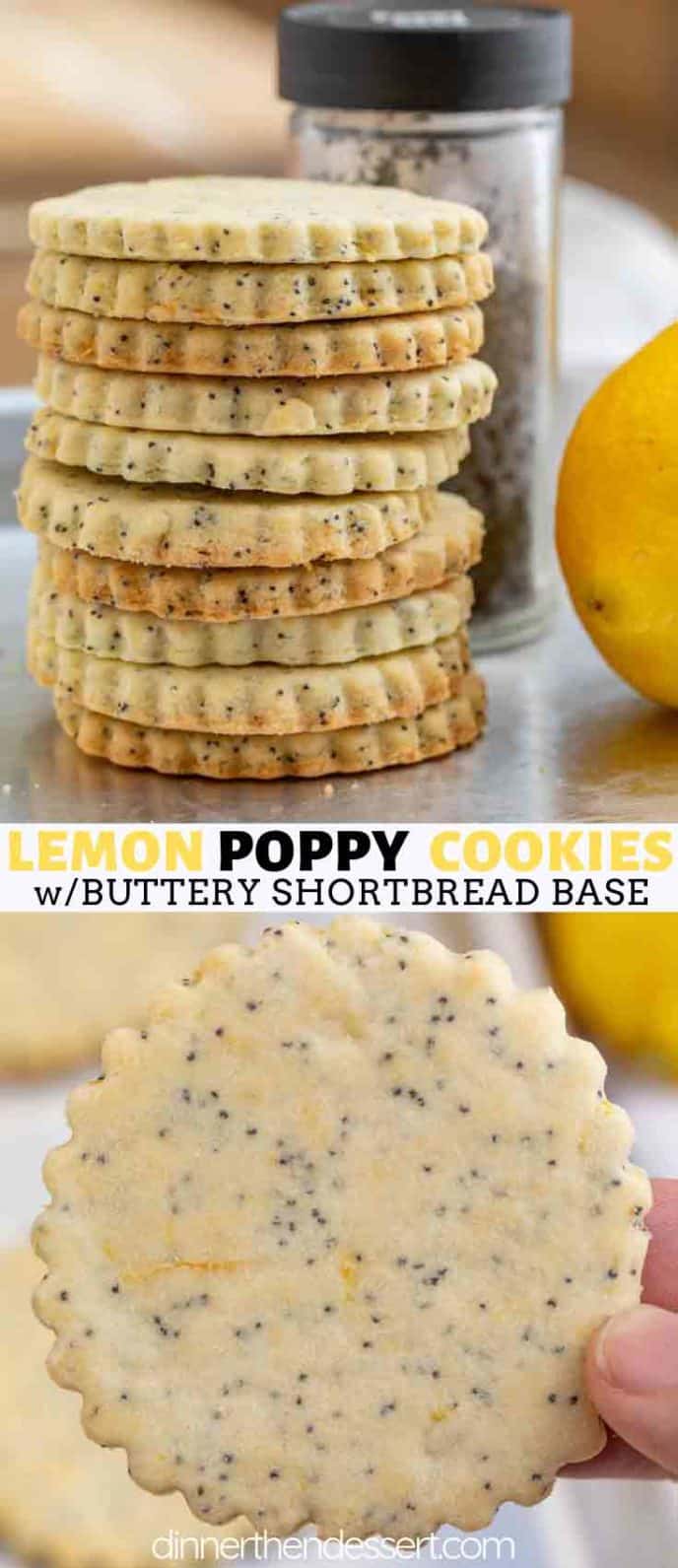 Lemon Shortbread Poppy Cookies