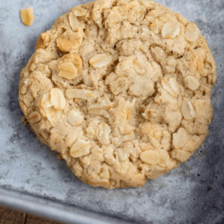 Closeup of dessert on a baking sheet