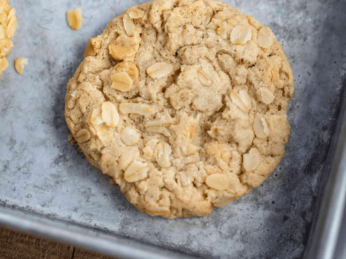 Closeup of dessert on a baking sheet 