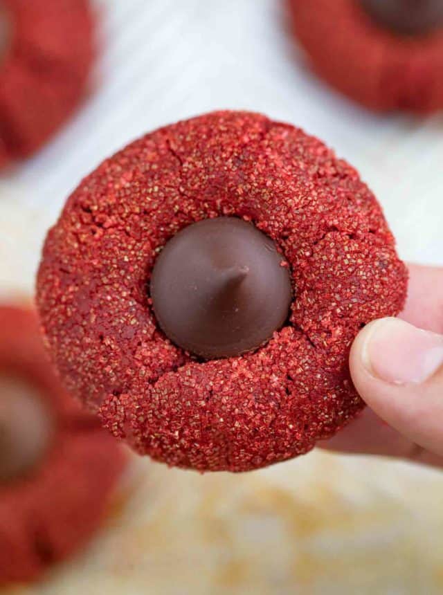 Red Velvet Cookies with Hershey's Kiss Chocolates