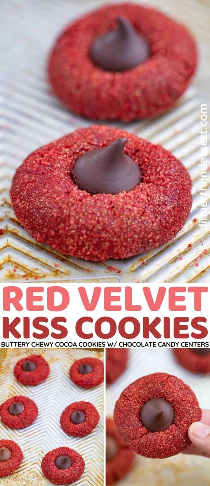 Red Velvet Kiss Cookies Collage