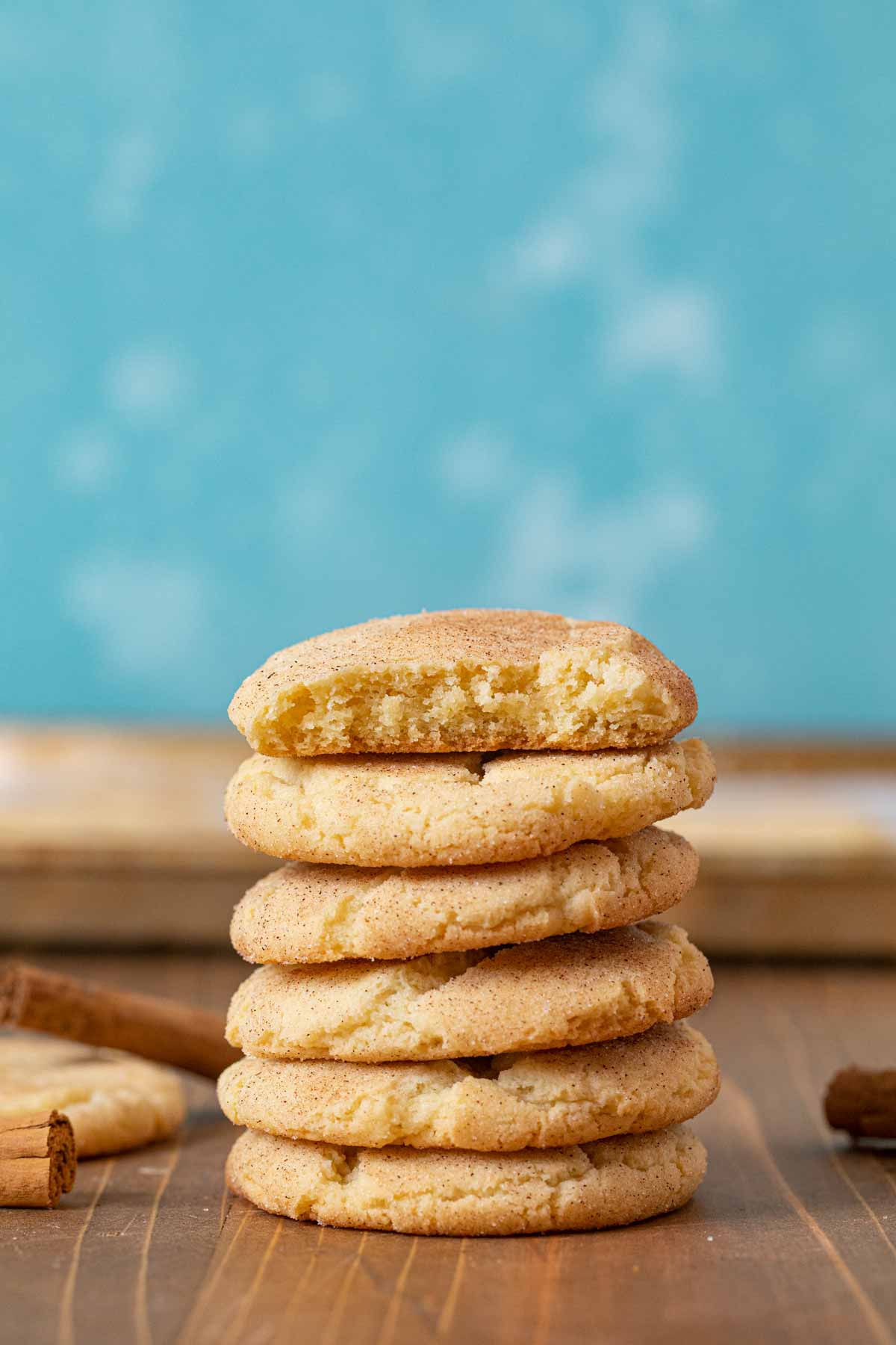 Snickerdoodle Cookies in stack