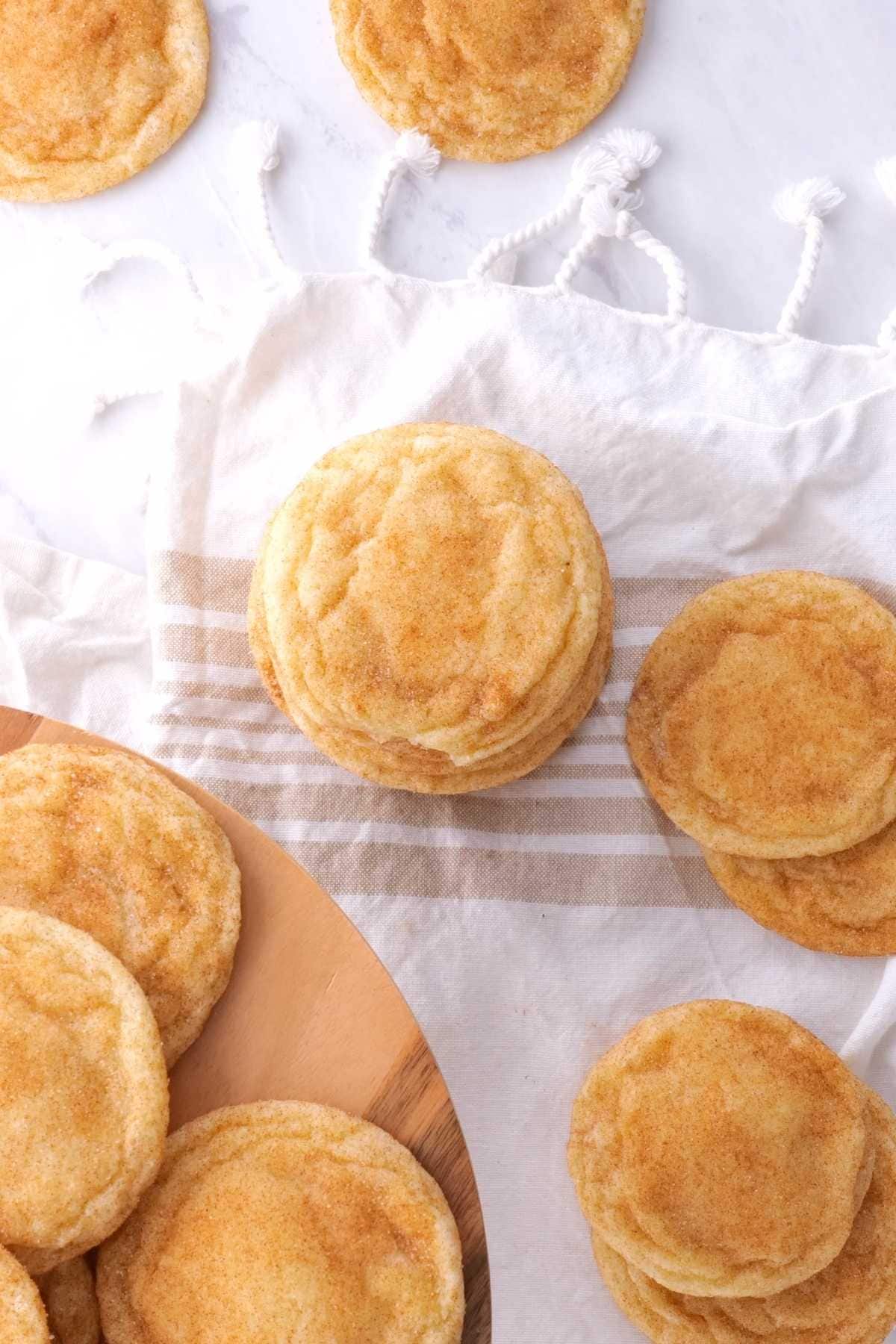 Snickerdoodle Cookies on serving board