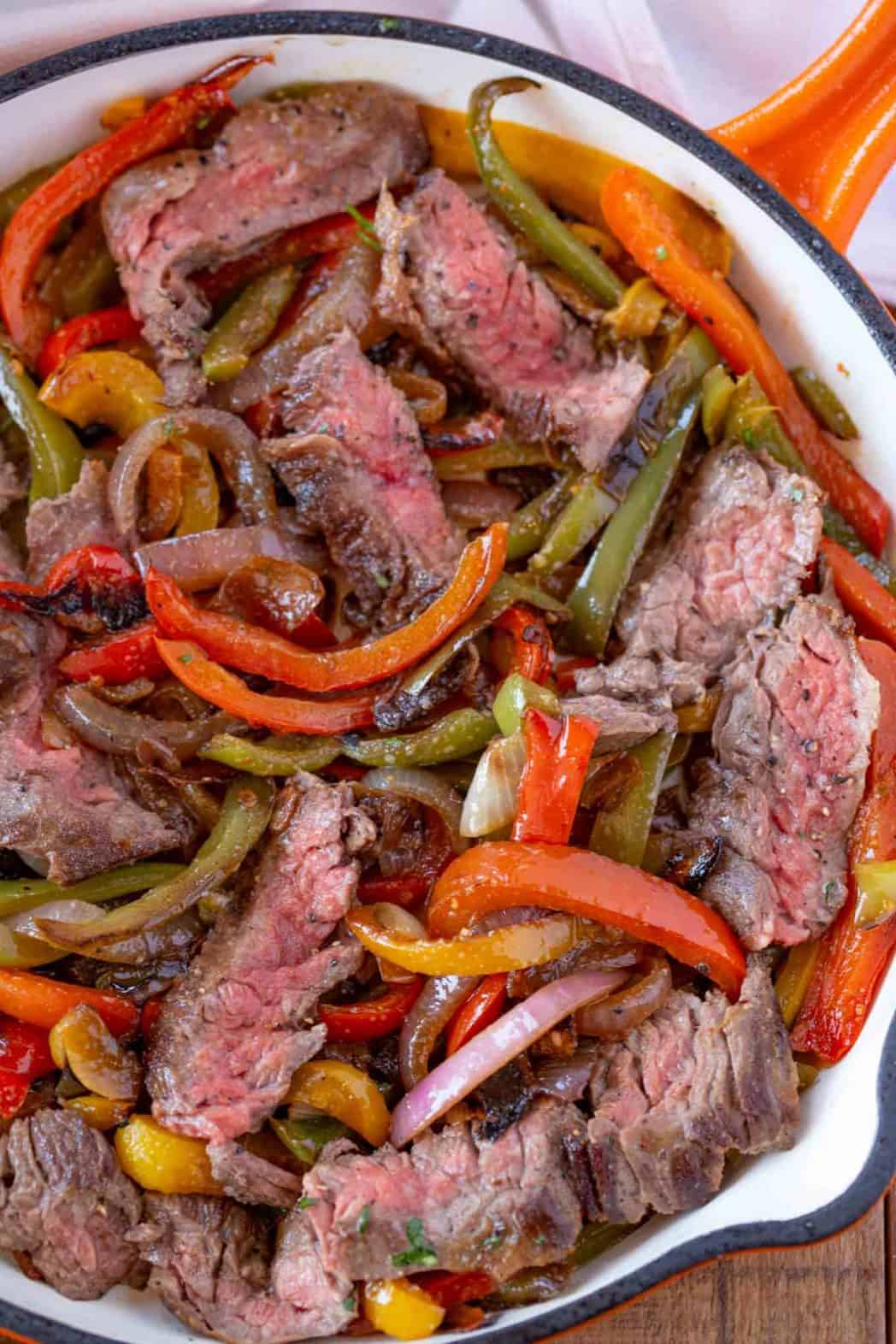 Super Easy Steak Fajitas (in one skillet!) Dinner, then Dessert