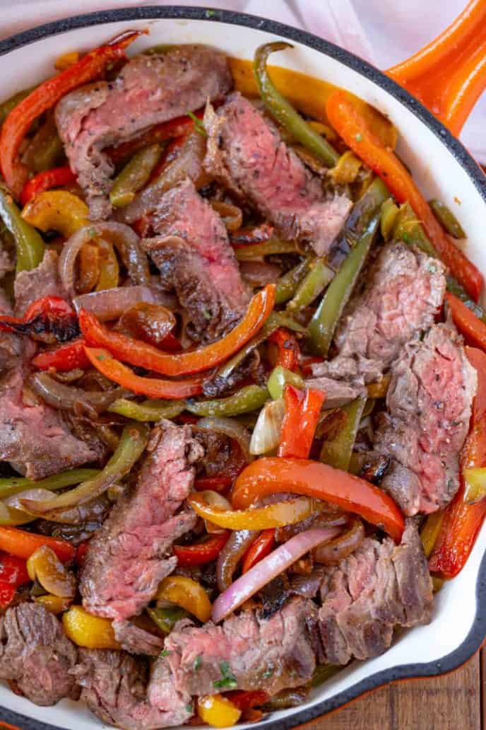 Super Easy Steak Fajitas (in one skillet!) - Dinner, then Dessert