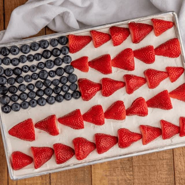 Closeup of dessert with berries ready to eat.
