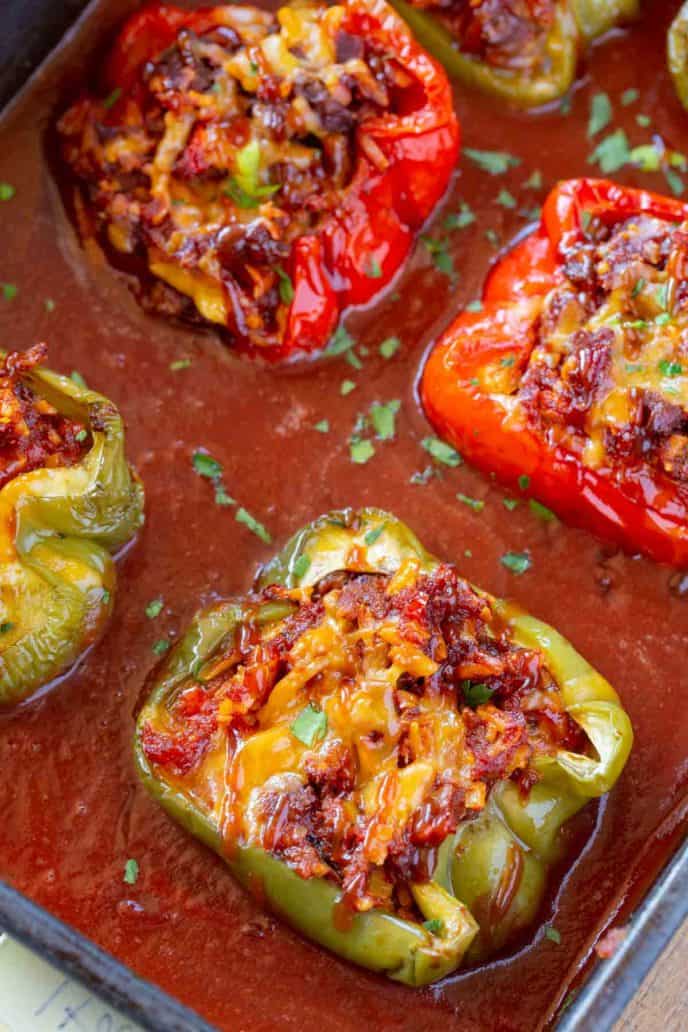 BBQ Beef Stuffed Peppers