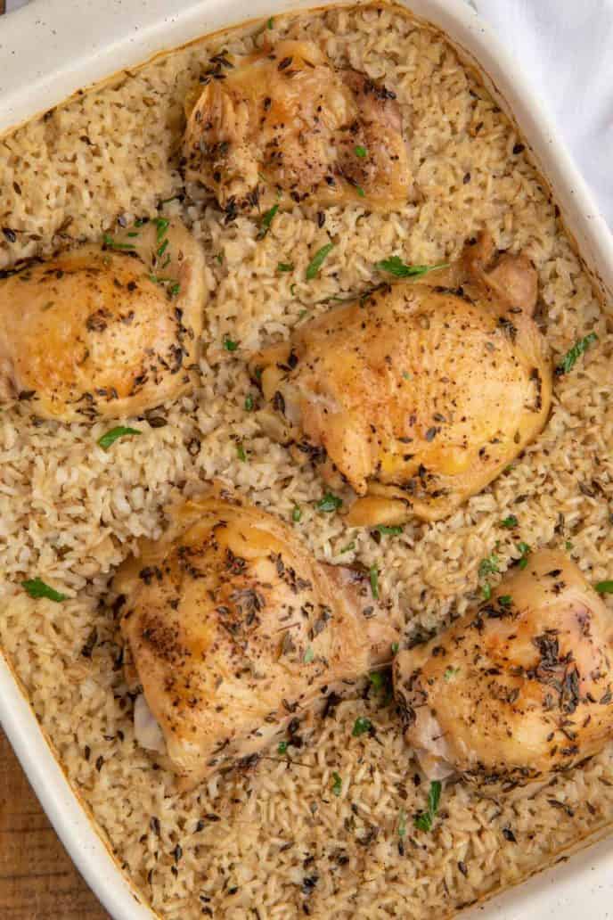 The Perfect Oven Baked Chicken And Rice Dinner Then Dessert