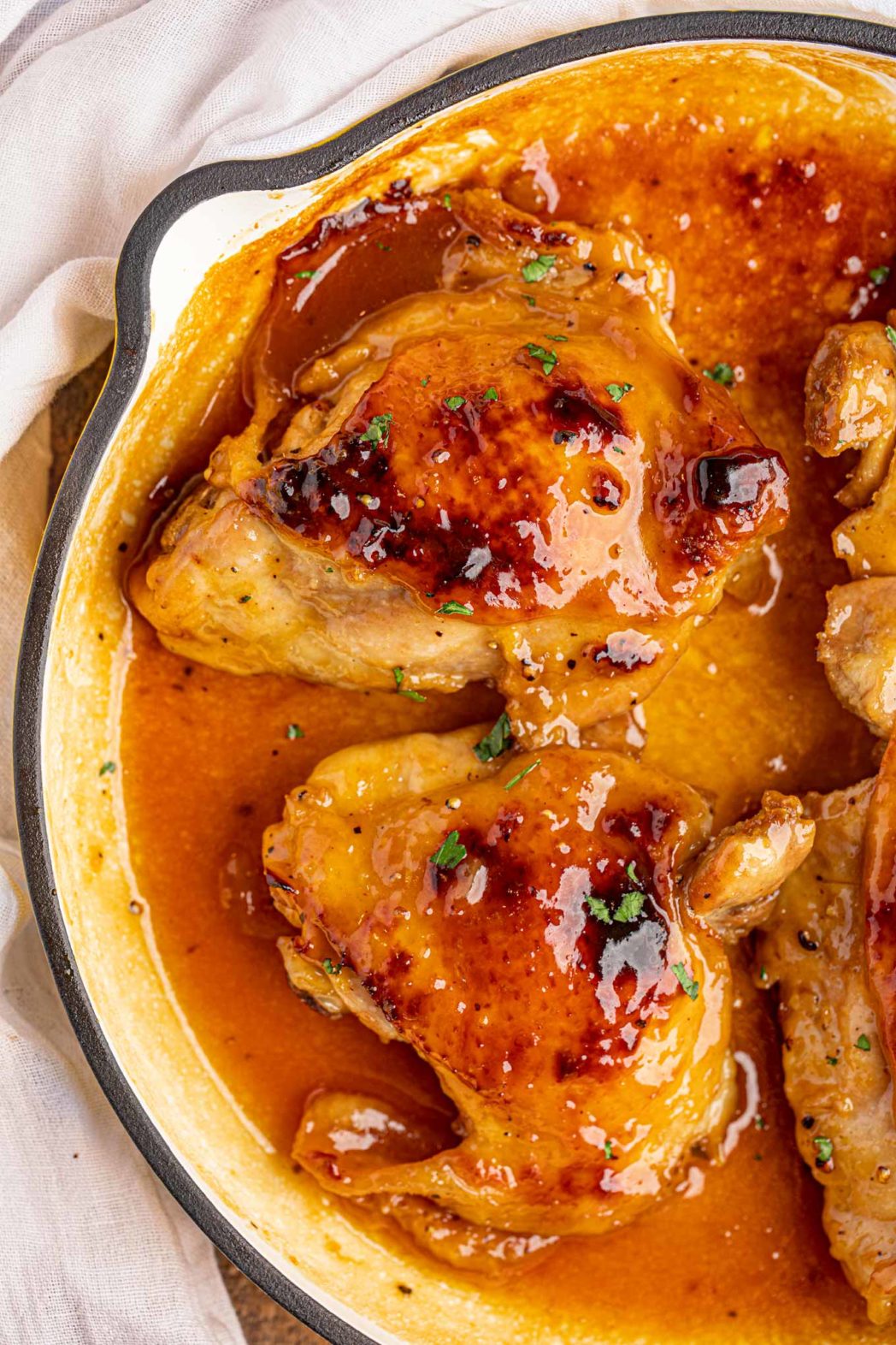 Baked Honey Mustard Chicken in a pan