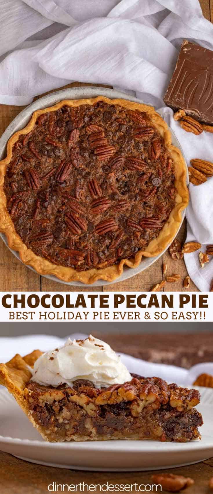 Rich and EASY Chocolate Pecan Pie PERFECT Holiday Pie Recipe