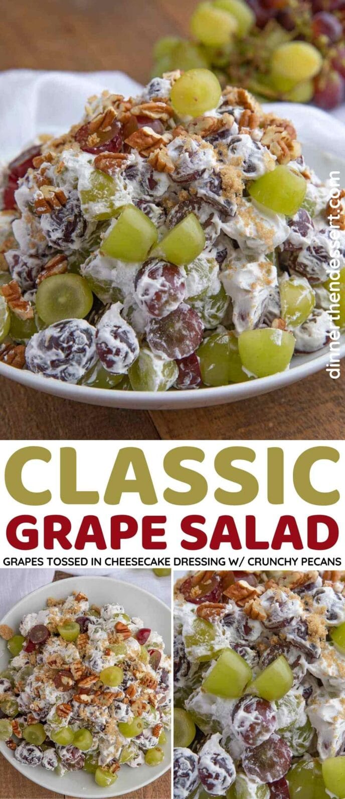 Classic Grape Salad (w/Brown Sugar Pecan Topping) Recipe [VIDEO ...