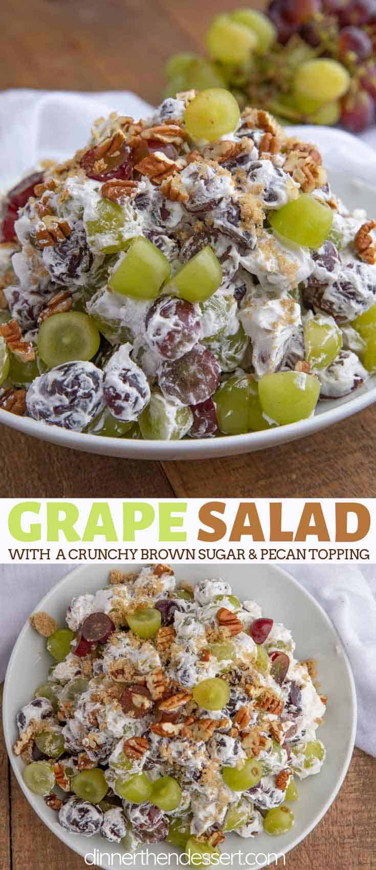 Classic Grape Salad (w/Brown Sugar Pecan Topping) Recipe [VIDEO ...