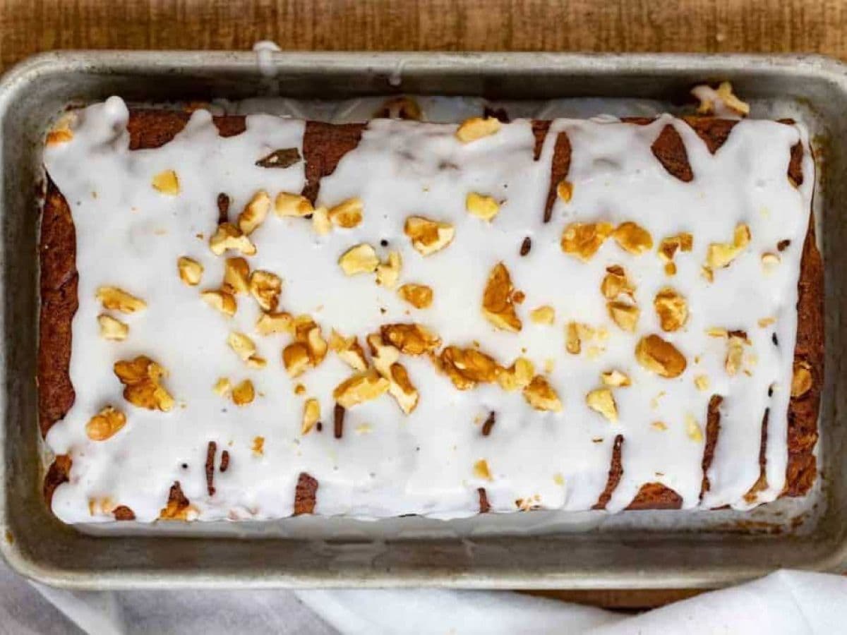 Iced Banana Nut Bread