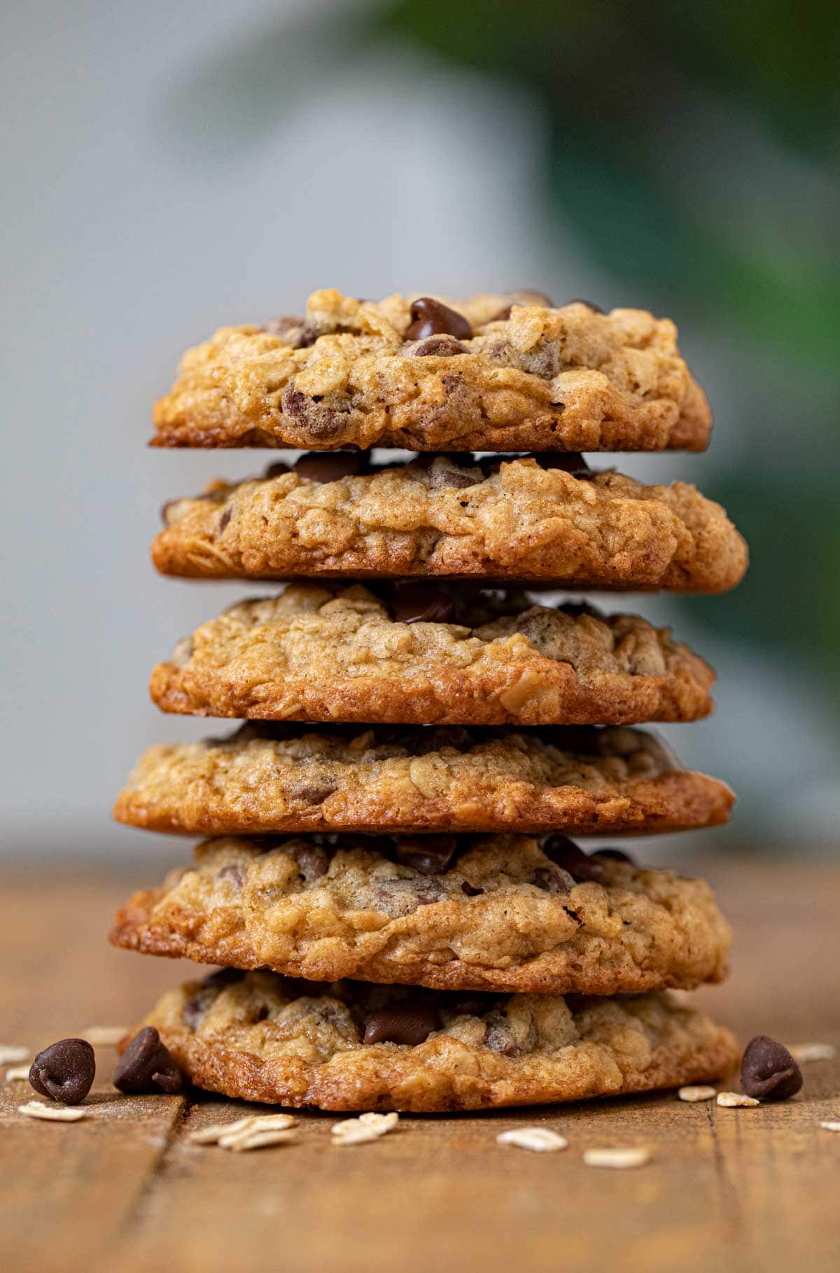 Oatmeal Chocolate Chip Cookies in stack