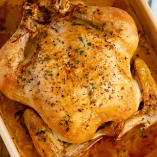 Poultry taken out of oven, ready to eat