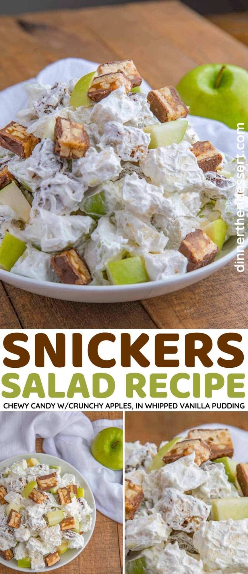 Easy Snickers Salad Recipe (Candy Bar Apple Salad) [VIDEO] - Dinner ...