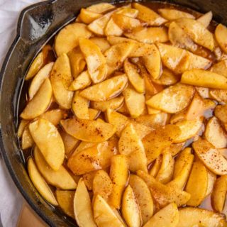 Southern Fried Apples in a cast iron skillet