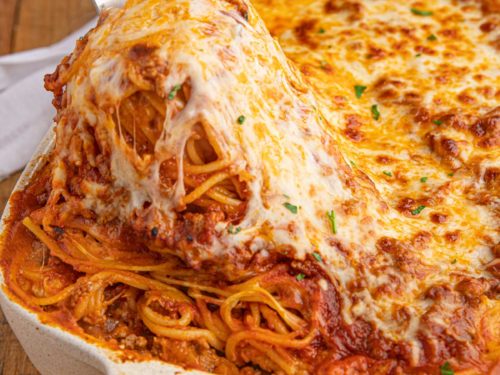 Ultimate Cheesy Baked Spaghetti Kids Love It Dinner Then Dessert