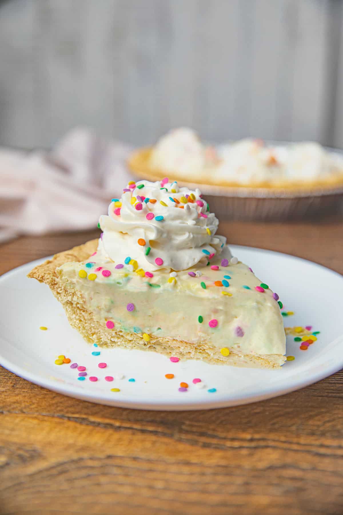 Birthday Cake Pie With Rainbow Sprinkles Dinner Then Dessert